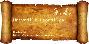 Hrivnák Leonóra névjegykártya